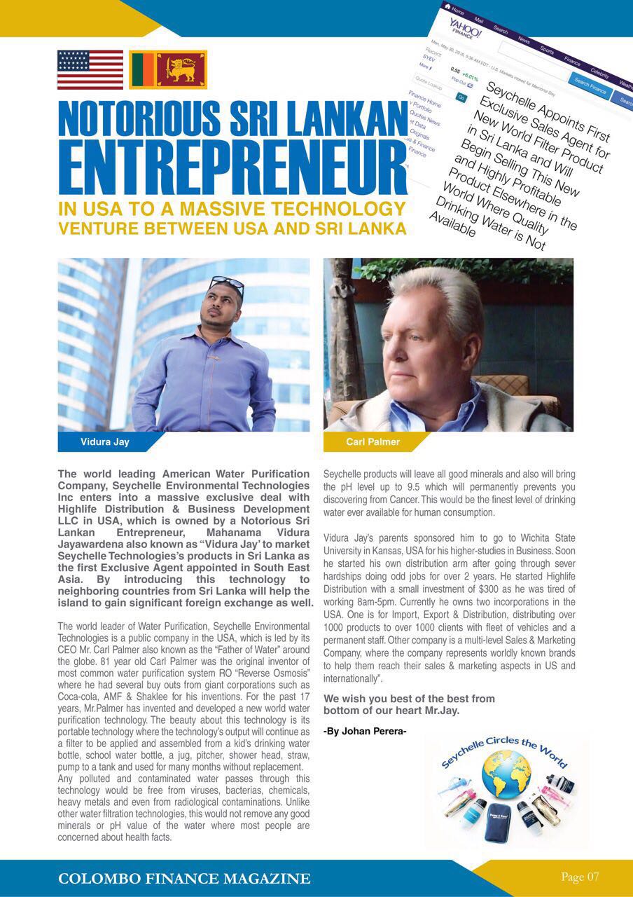 NOTORIOUS Sri Lankan entrepreneur in USA to a massive technology venture between USA & Sri Lanka.